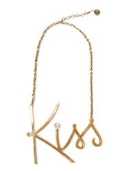 Lanvin | Metallic 'Kiss' Crystal Necklace | Lyst