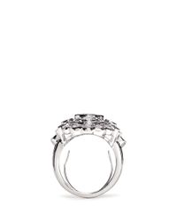 CZ by Kenneth Jay Lane | White Cubic Zirconia Floral Bezel Ring | Lyst