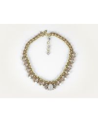 St Erasmus | Metallic Crochet Crystal Flower Necklace | Lyst