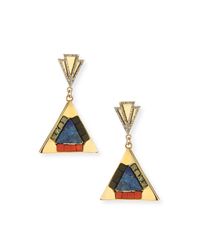 Lulu Frost | Blue Petra Triangle Mosaic Drop Earrings | Lyst