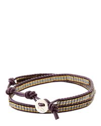 Colana | Metallic Leather Wrap Bracelet With Gold Hematite | Lyst