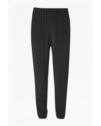 French Connection | Black Darcy Drape Crepe Trousers | Lyst