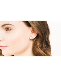 John Hardy | Metallic Classic Chain Stud Earring With Moon Quartz And Diamonds | Lyst