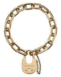 Michael Kors | Gold Padlock Link Bracelet | Lyst