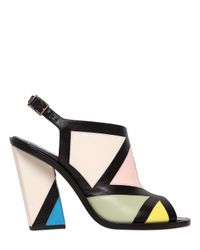 Roger Vivier | Black 100mm Skyscraper Bauhaus Leather Sandals | Lyst