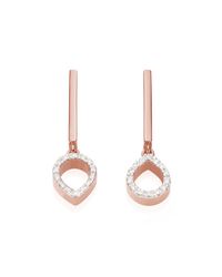 Monica Vinader | White Diva Mini Lotus Open Drop Earrings | Lyst