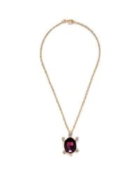Kenneth Jay Lane | Purple Rock Crystal Pavé Turtle Necklace | Lyst
