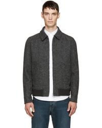 grey wool moto jacket