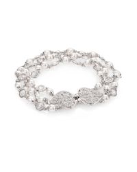 Adriana Orsini | Metallic Garden Gate Faux Pearl Three-strand Bracelet/silvertone | Lyst