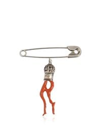 Givenchy | Metallic Faux Coral Pendant On Safety Pin | Lyst