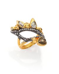 Alexis Bittar | Metallic Elements Phoenix Pyrite & Crystal Leaf Ring | Lyst