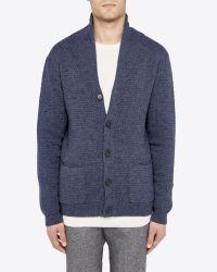 Billy Reid - Blue Moss Stitch Cardigan for Men - Lyst