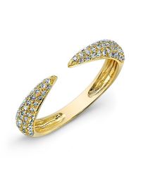 Anne Sisteron | 14kt Yellow Gold Diamond Horn Pinkie Ring | Lyst
