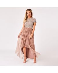 little mistress luxury georgie black hand embellished maxi dress