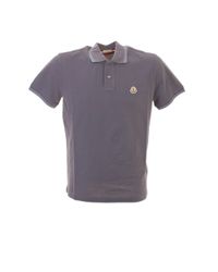 Moncler - Blue Cotton Piqué Polo for Men - Lyst