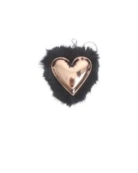 Stella McCartney - Black Eco-fur Heart Keyring - Lyst