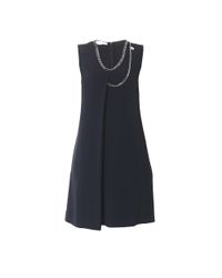 Stella McCartney - Black Paneled Cotton-blend and Velvet Dress - Lyst