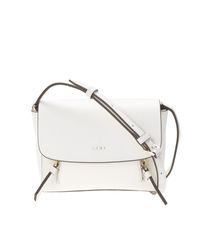 DKNY - White Leather Greenwich Miniflap Bag - Lyst