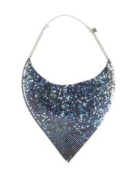 Paco Rabanne - Blue And Azure Metal Mesh Necklace - Lyst