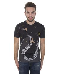 Dolce & Gabbana | Black Cotton T-shirt With Jazz Band And Musicals Note Print for Men | Lyst