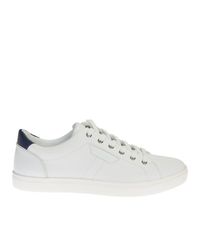 Dolce & Gabbana - White Leather Sneakers With Blue Detail for Men - Lyst