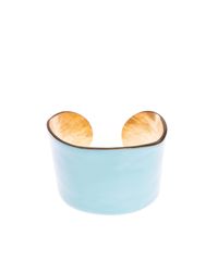 Little Woman Paris - Metallic Gold Metal And Light Blue Resin Bangle - Lyst