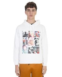 KENZO - Printed White Cotton Hood Sweatshirt for Men - Lyst