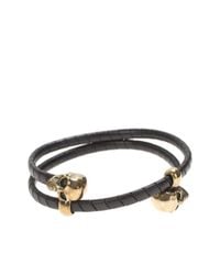 Alexander McQueen - Multicolor Leather Double Wrap Bracelet for Men - Lyst