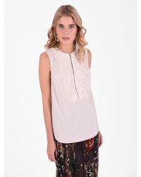 Brunello Cucinelli - Multicolor Silk Blouse With Feathers Inserts - Lyst