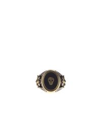 Alexander McQueen - Metallic Enamelled Metal Ring - Lyst