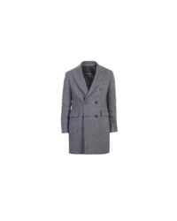 Dell'Oglio - Blue/grey Textured Wool Coat for Men - Lyst