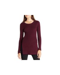 BCBGeneration | Purple Side Split Tunic Sweater | Lyst