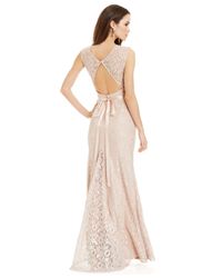 betsy and adam pleated gown