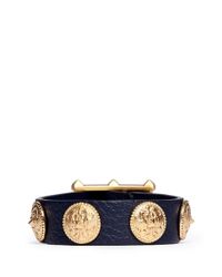 Valentino | Blue Gryphon Stud Leather Bracelet | Lyst