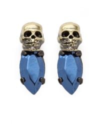 Iosselliani | Blue Skull Bronzed-stone Earrings | Lyst