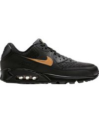 Nike Leather Air Max 90 Essential 'black/gold' Shoes for Men - Lyst