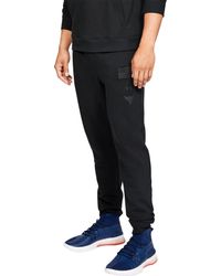 Under Armour Fleece Project Rock Usdna Joggers in Black/Black (Black) for Men | Lyst