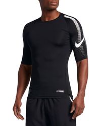 nike men's pro half sleeve compression football shirt