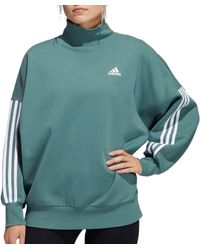 adidas Postgame Mock Neck Sweatshirt in Green - Lyst