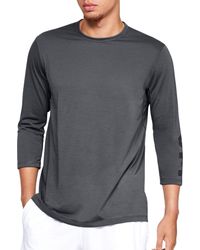 Under Armour Gray Threadborne Power Graphic 3/4 Sleeve Shirt for men