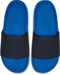 dark blue nike slides