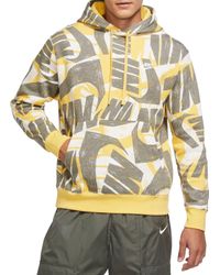 nike men's sportswear allover print futura club pullover hoodie
