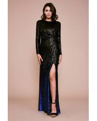 sequin slit gown