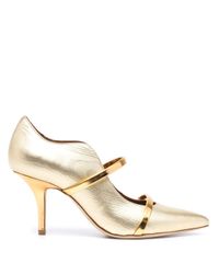 gold peep toe pumps