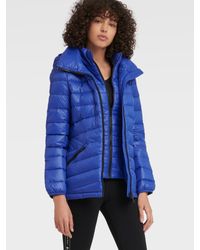 dkny hooded packable down jacket