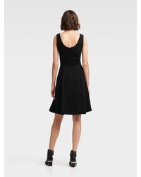 DKNY Synthetic Dotted Pinstripe Dress in Black - Lyst