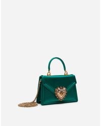 Dolce & Gabbana Small Satin Devotion Bag in Green - Lyst