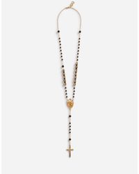 Dolce & Gabbana Metallic Rosary Necklace for men