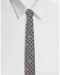 メンズ Dolce & Gabbana Floral Silk Jacquard Tie ホワイト | Lyst