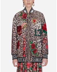 Bomber En Nylon Léger Imprimé Dolce & Gabbana en coloris Red